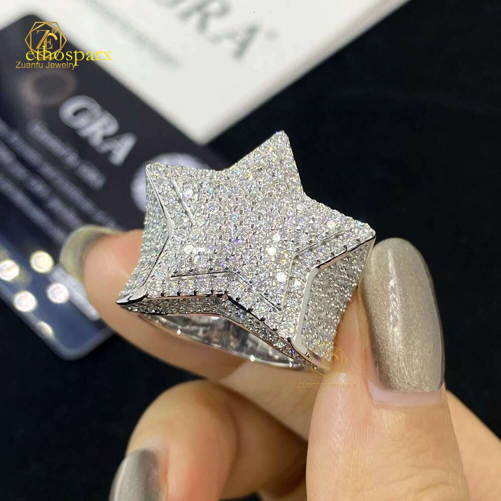 Cheap for hip-hop, pure silver, ice out silica men's diamond ring