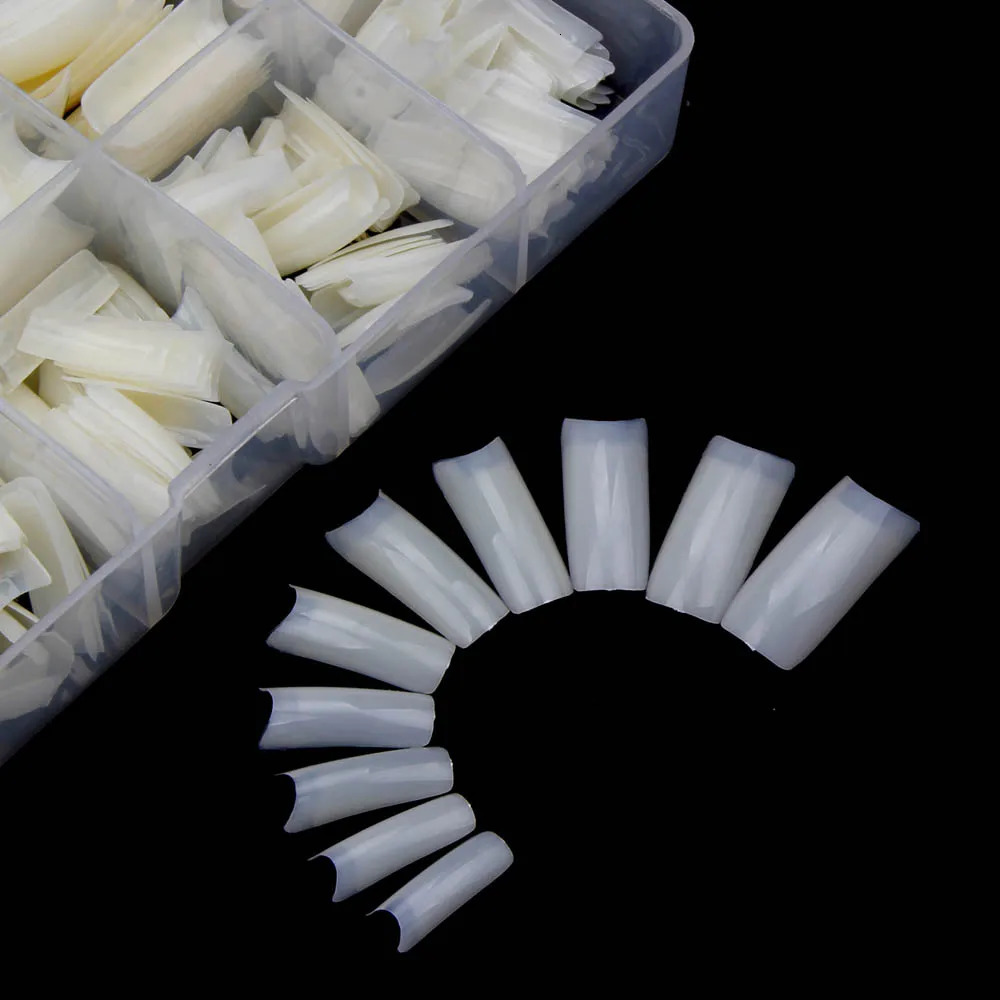 Nail Capsules 500pcs/Box Artificial Nail Tips Full Cover Nails Tips Acrylic Transparent Nail Capsules French Manicure False Nail 250701