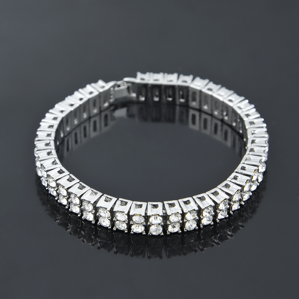 Premium Jewelry Alloy Iced Out Bracelet Hip Hop Streetwear Men Bold Statement Pave Diamond Chain Pass the diamond tester