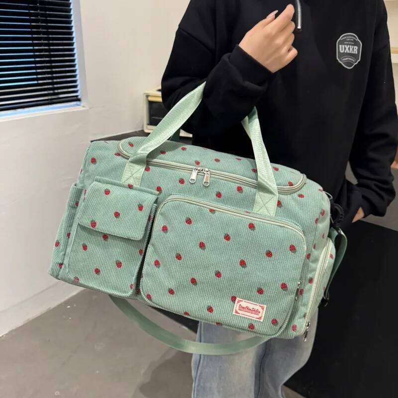 Sport Gym Outdoor Strawberry Travel Large Capacity Separate Space for Shoes Pouch Fiess Backpack Foldable Business Bag