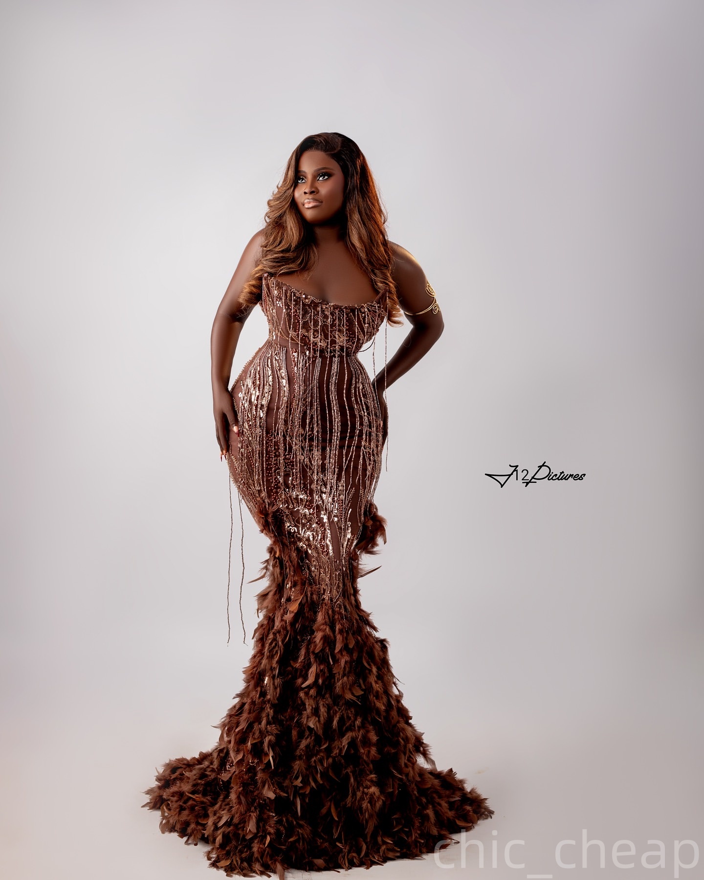 Mermaid Chocolate Prom Dresses 2025 Tassels Feather Sequined Evening Formal Party Second Birthday Engagement Gowns Plus Size Dress For Special Occasio