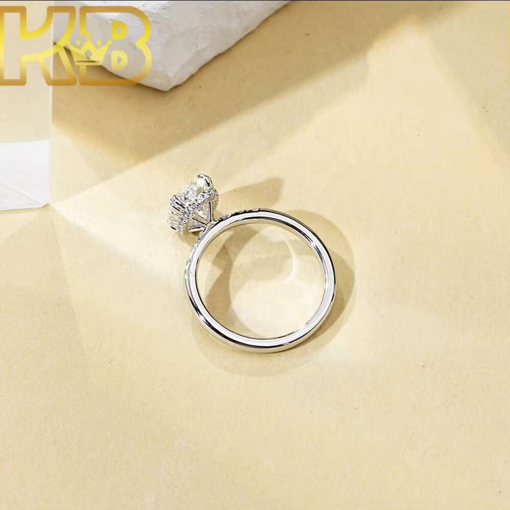 2CT Lab Created Diamond Ring CVD E Man Made Diamond VVS2 Round Cut Diamond 925 Silver Ring for Women