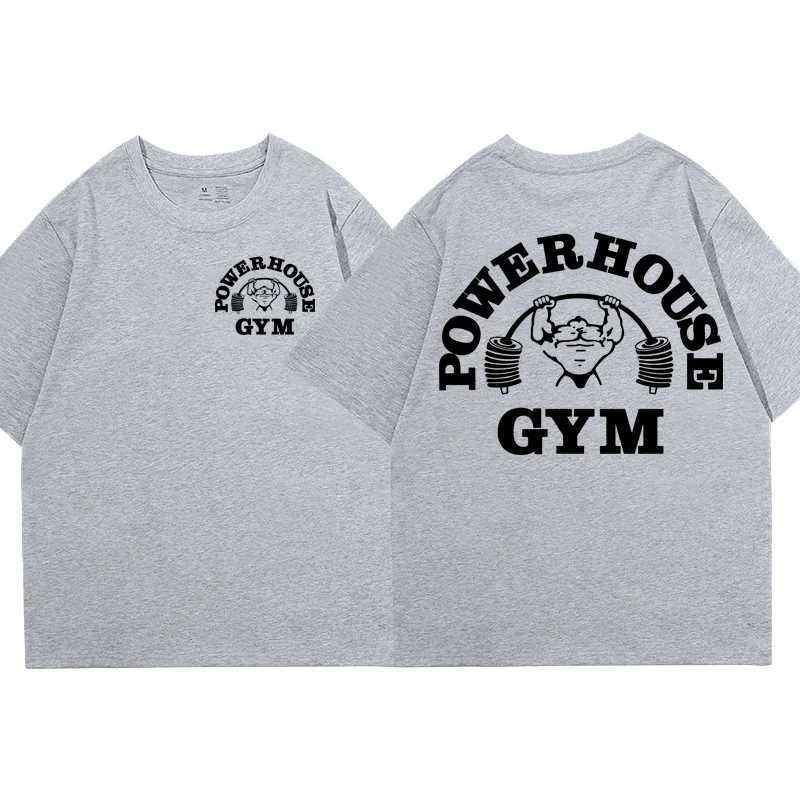 Powerhouse Gym Graphic T-shirt Men Women Clothes Funny Oversized Short Sleeve Tee Shirts Harajuku Geek Fitness Vintage T Shirt z250701S3NP