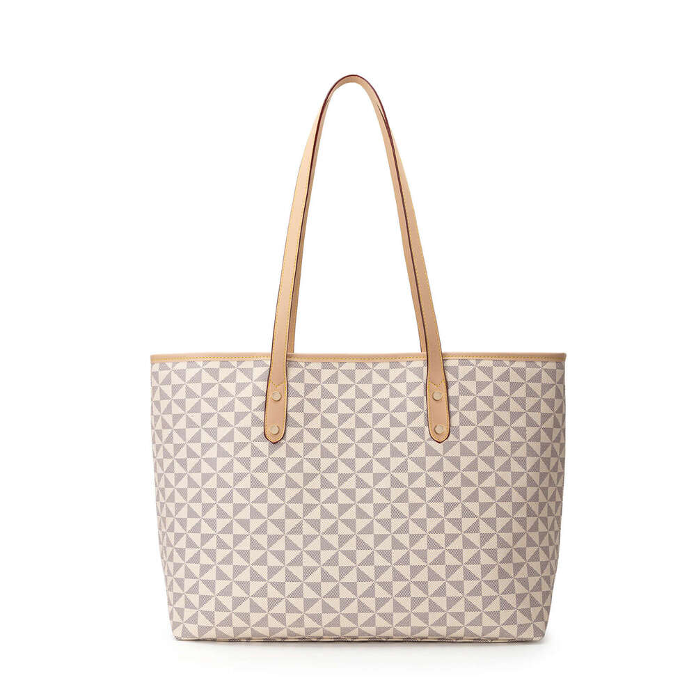 Lacel Urwebin Quilted Print Tote Bag Trendy Fashionable Versatile Embossed Large Capacity Zipper Handbag