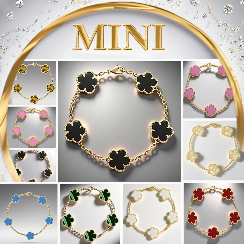 gold bracelet exquisite jewlery designer for women clover bracelet mini flower top quality 9mm charm bracelet red agate designer charms luxury jewlerry gifts for gf