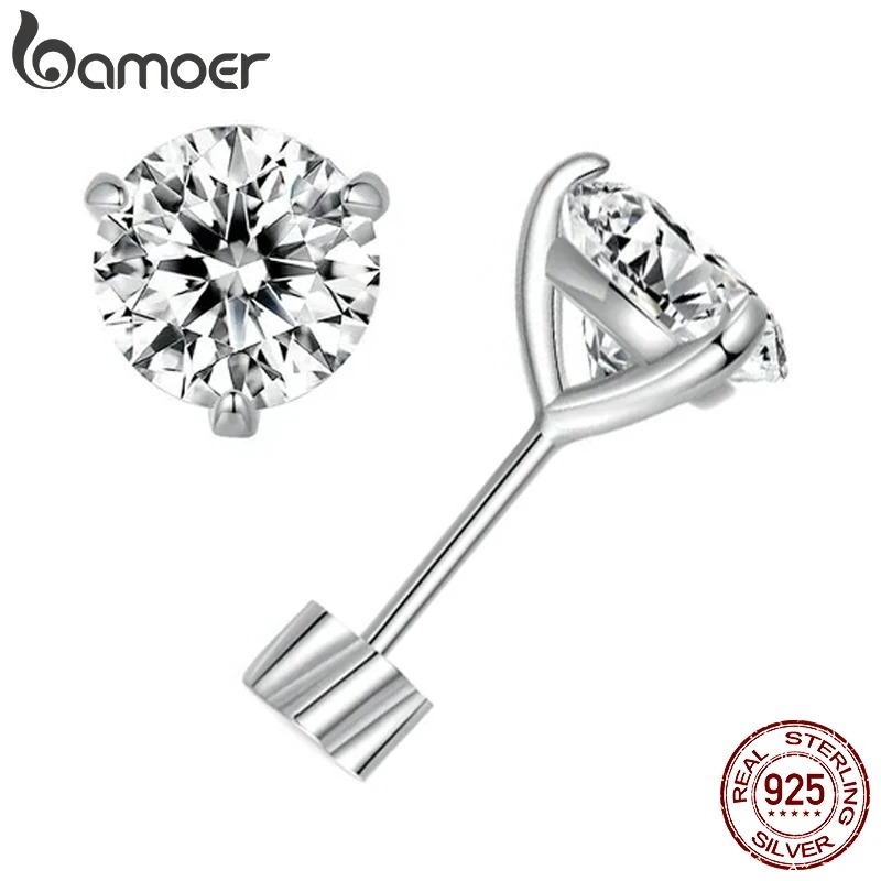 simple diamond VVS1 moissanite earrings designer for women men making of 925 sterling silver stud earrings screw back earring jewelry women valentines