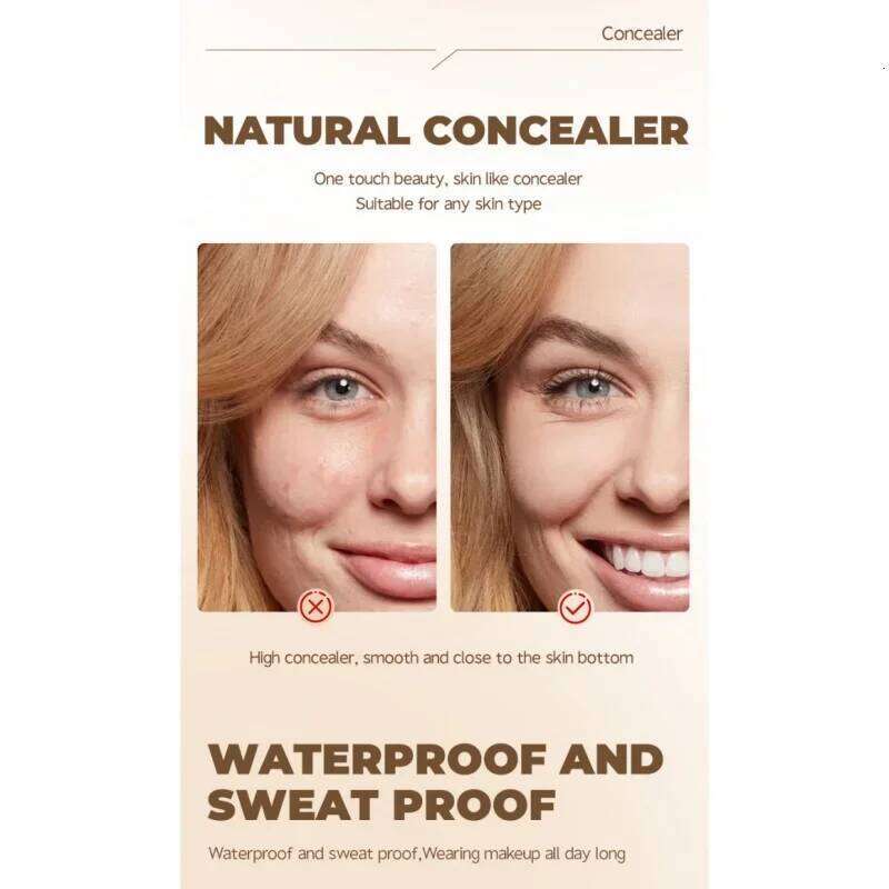 Long Lasting Full Cover Liquid Face Foundation Waterproof Makeup Base for Dark Circles & Acne Contour Cream Concealer X250701