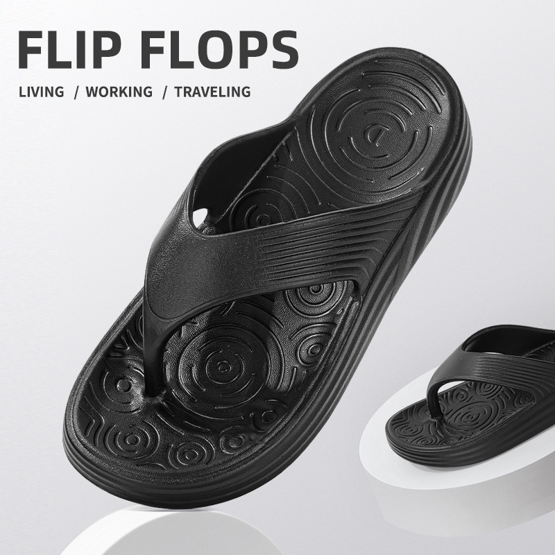 Flip-flops men's non-slip summer wear slippers thick bottom fashion new men's casual beach toe sandals.