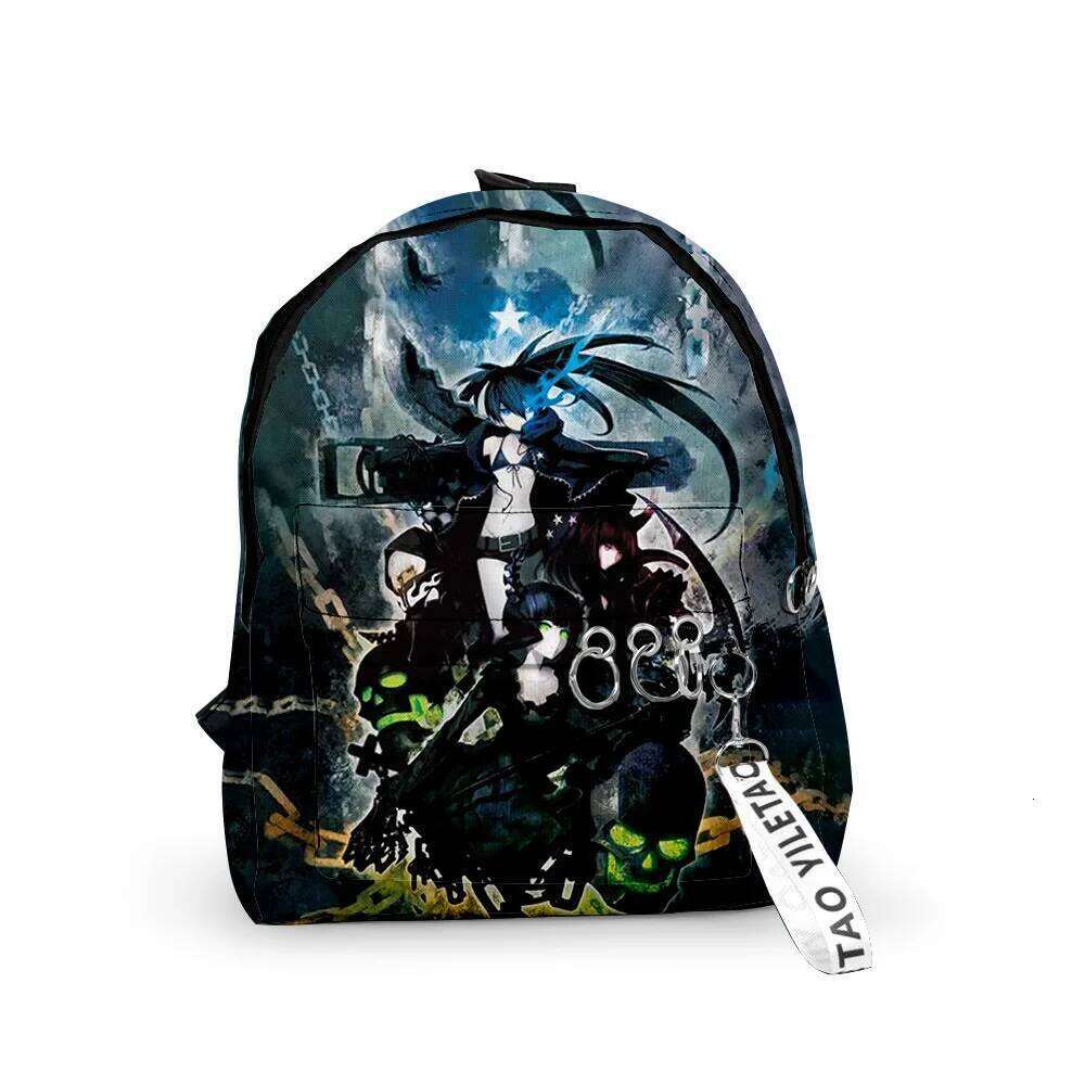 2025Fashion Novelty Black Rock Shooter Boys/Girls School Bags 3D Print Keychains Oxford Waterproof Cute Small Backpacks designer shoes