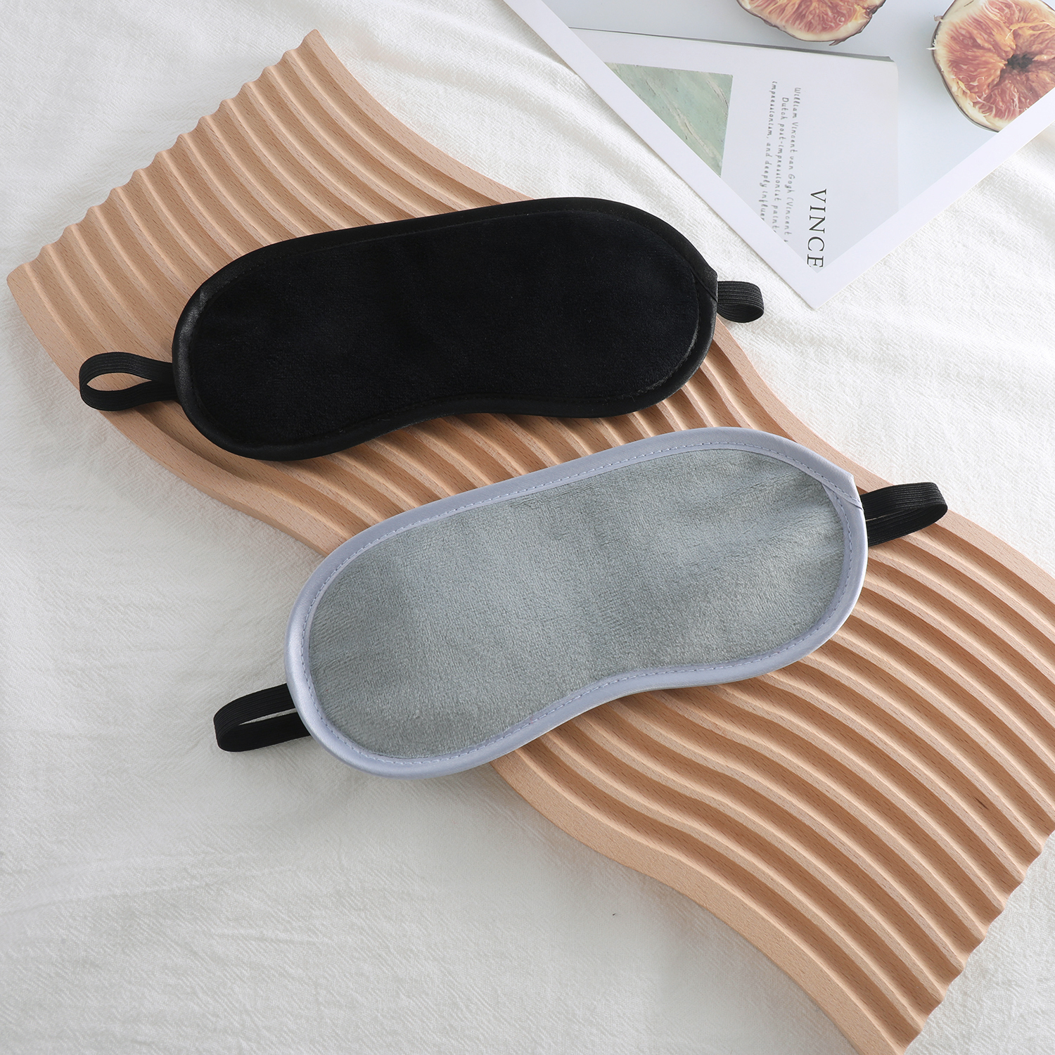 Solid-color eye mask, crystal, super soft, light-blocking sleep mask, aviation, outdoor, student nap time eye protection mask, with logo printed on it