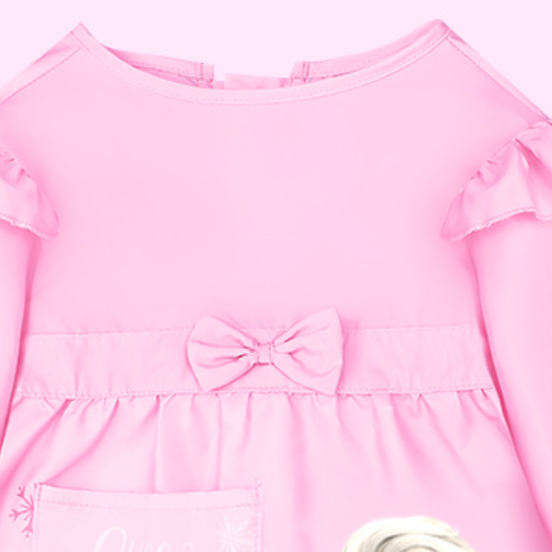 Disney children's apron waterproof long-sleeved clothing baby apron comfortable and soft anti-stain apron suitable for seasons oil and water stai
