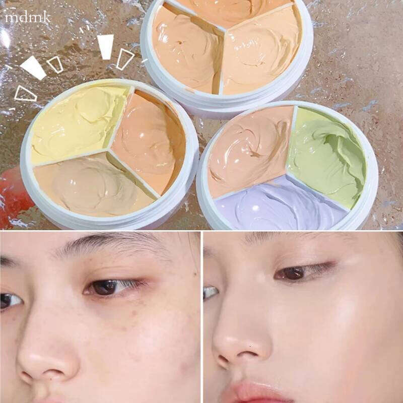 3 colors Concealer Dark Circles Corrector high coverage Green Nose Contour Shading Cream Palette Face Base Beauty Korean Makeup X250701