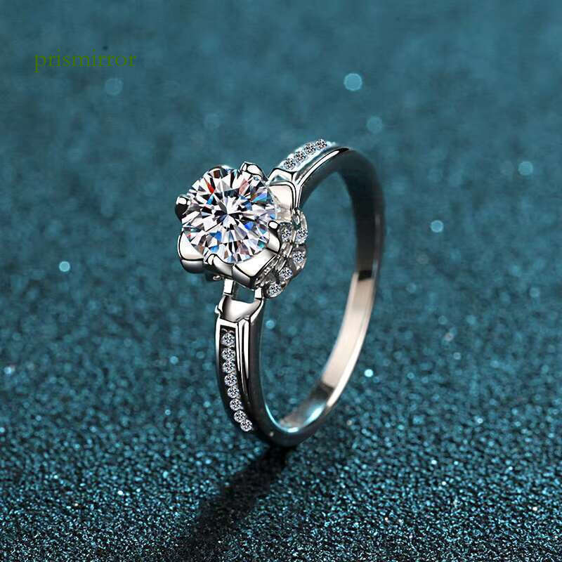 Fashion PT950 electroplated women's moissanite ring