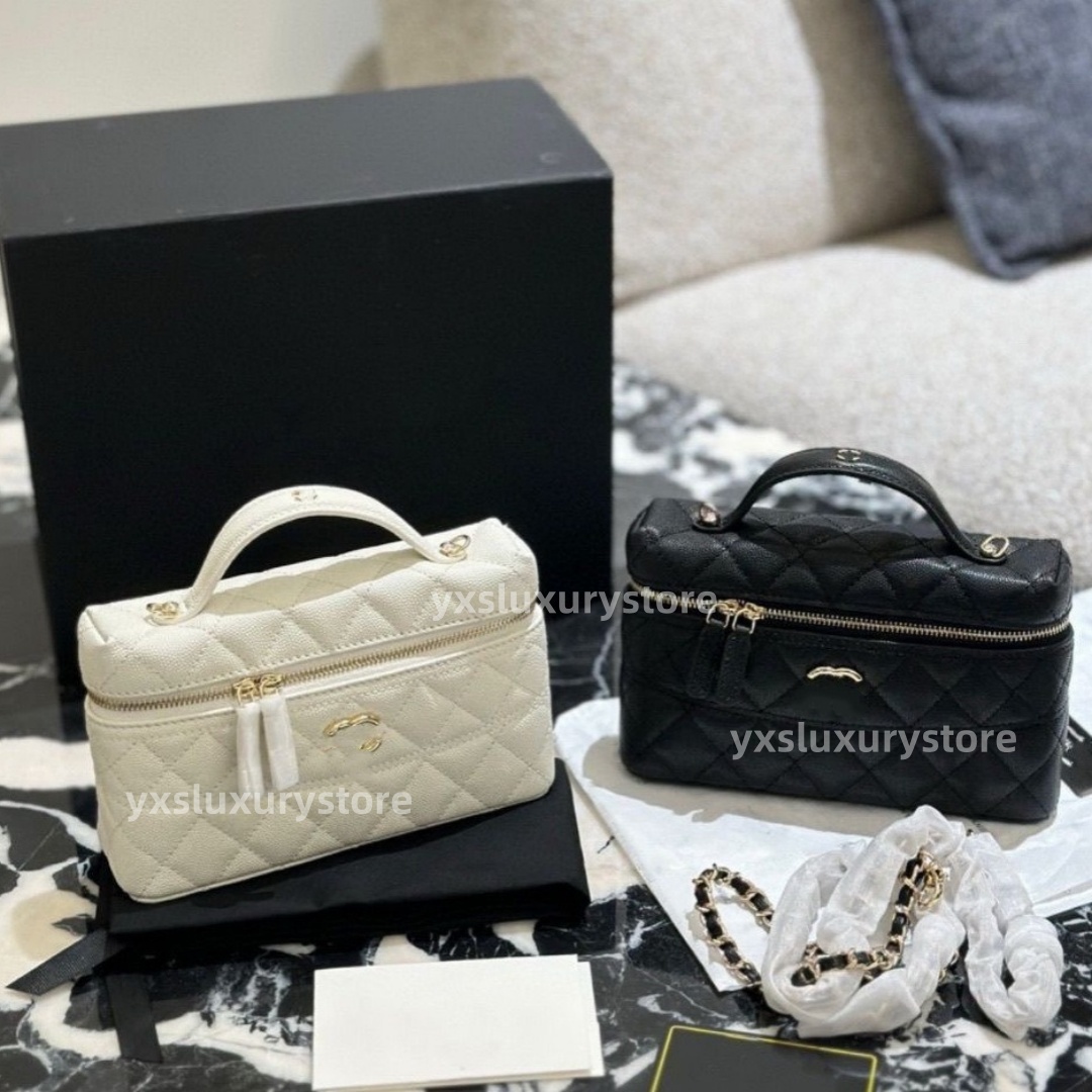 2025 designer bag makeup bag fashionable luxurious mini square bag exquisite diamond pattern chain bag high-quality crossbody bag luxurious cc women's handbag