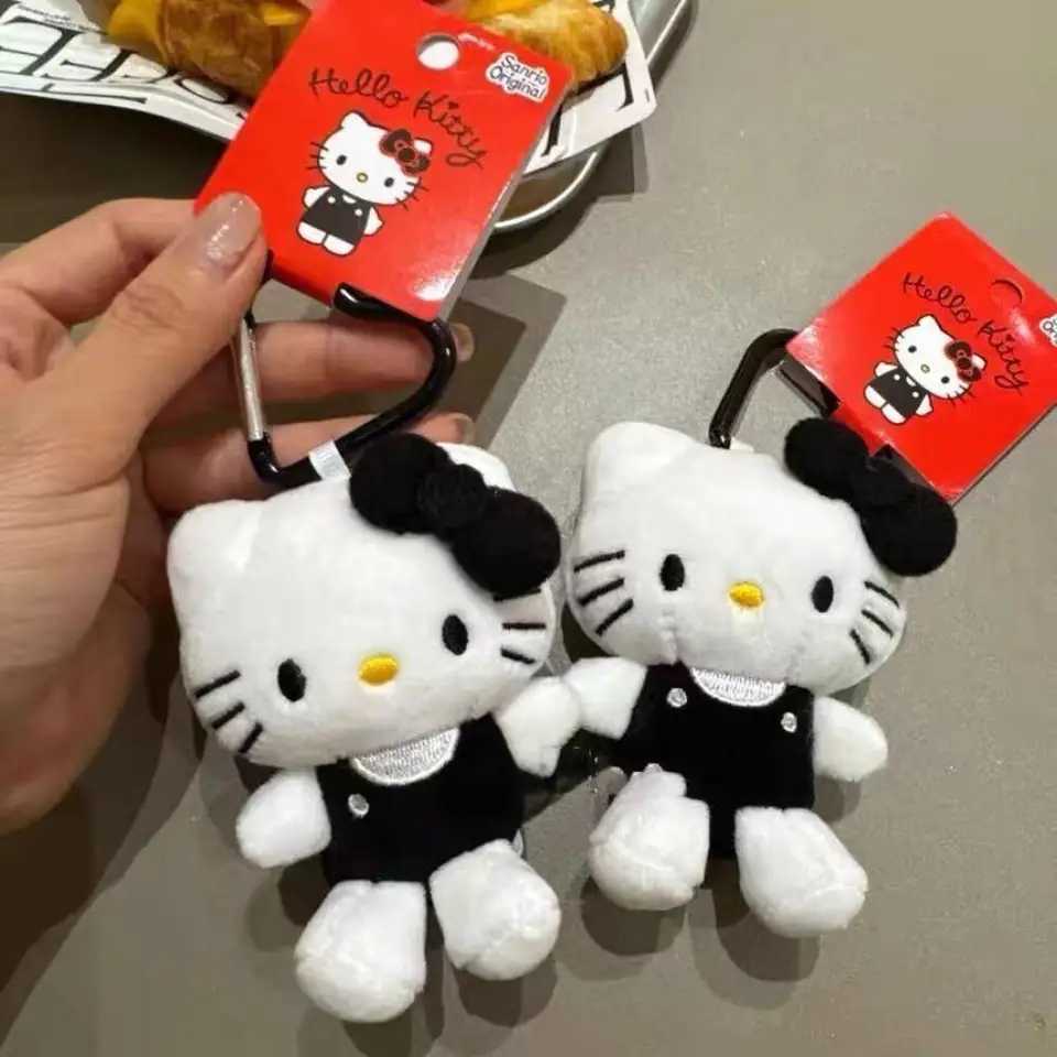 Sanrio Hello Kitty Plush Doll Keychain Love Knot Kitty Cat Cute Cartoon Plush Keychain Pendant Bag Accessories Giftsw250701