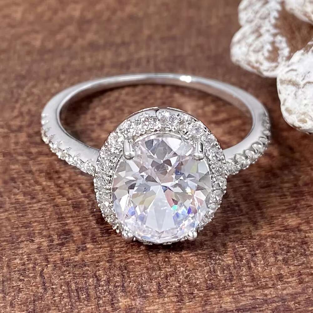 8A Crushed Ice Cubic Zirconia Womens Wedding Ring 925 Sterling Silver Classic Style for Party and Anniversary Fine Jewelry