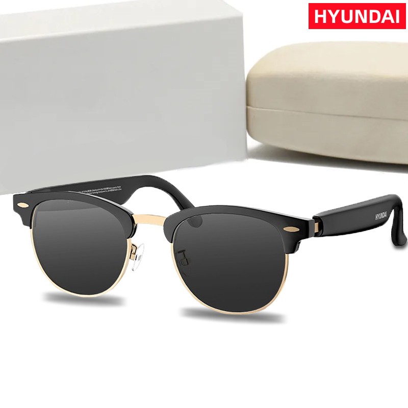 HYUNDAI Luxury designer sunglasses with bluetooth headphones mens Classic UF-C8 Sun Glasses HD Call voice smart earphones Outdoor Sports Hands Free Call Music