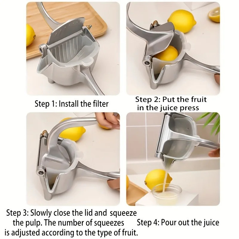 1pc Stainless Steel Manual Juicer Lemon Juicer Manual Juicer Fruit Squeezer Removable Heavy Duty Citrus Juicer Extractor Tools 250627