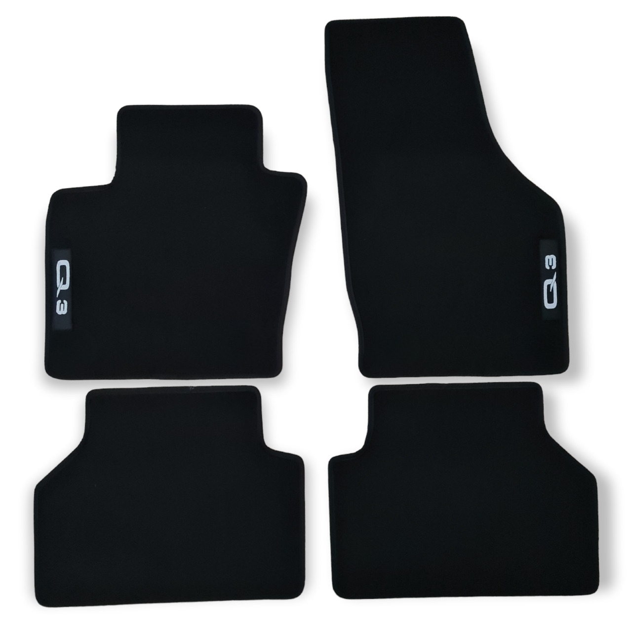 Velour Car Floor Mats For Q3 Waterproof Black Carpet Rugs Auto Liners New