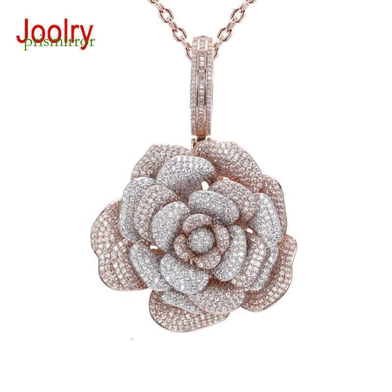 Sier silica high-quality men's freezer flourishing rose pendant boutique jewelry