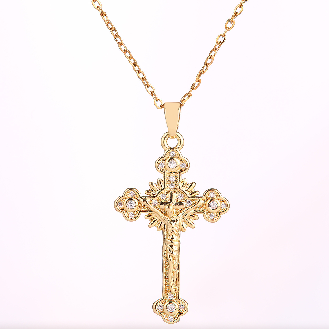 European And American Light Luxury INS Style Retro Aesthetic Designer's Cross Pendant Necklace, A Fashionable And Individual Diamond-encrusted Pe