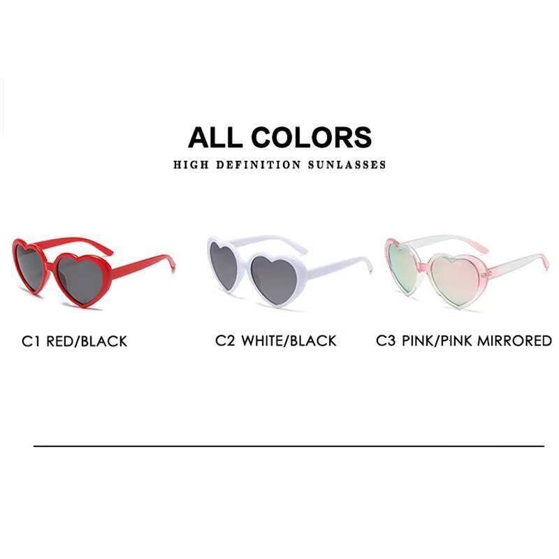 Kids Polarized Love Fashion Cute Heart Glasses Vintage Eyewear Sunglasses for Girls ddmyshoesvip Z260305