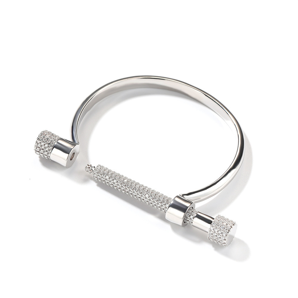 Luxury Jewelry Full Iced Out Horseshoe Bracelet Hip Hop Trendy Designer Statement Accessory Pass the diamond tester