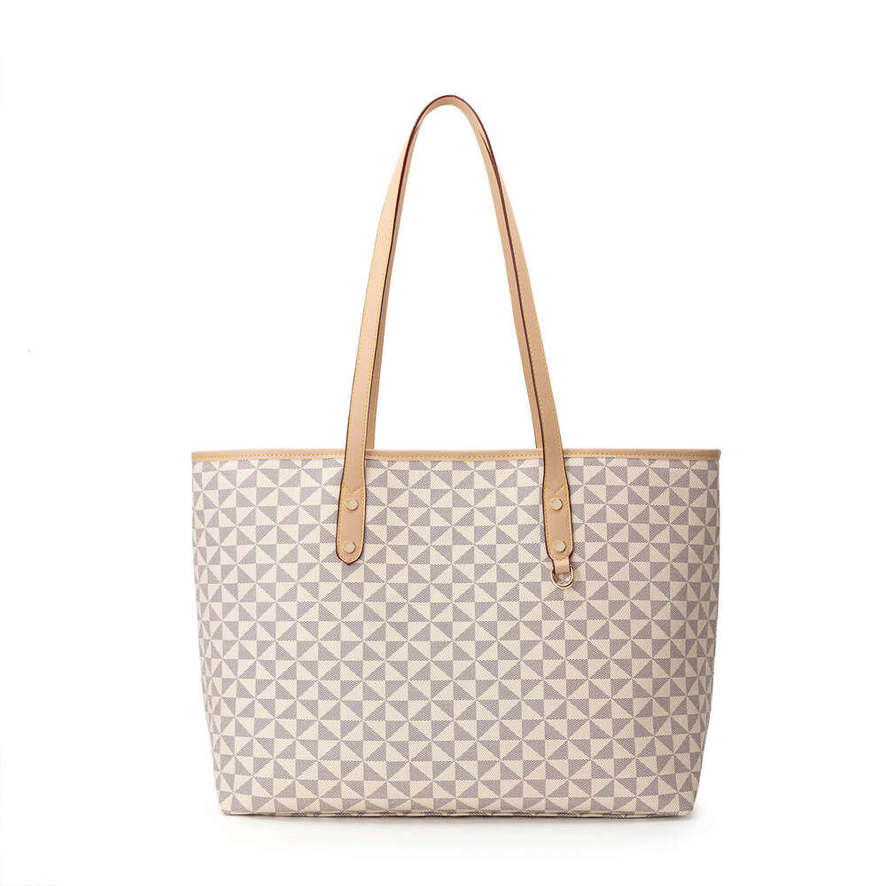 Lacel Urwebin Quilted Print Tote Bag Trendy Fashionable Versatile Embossed Large Capacity Zipper Handbag