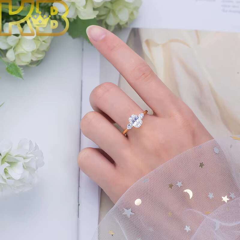 Lab Grown Diamond Vintage Style Ring 925 Silver IGI Certified Fancy Cut Solitaire Engagement Ring for Women Custom Design