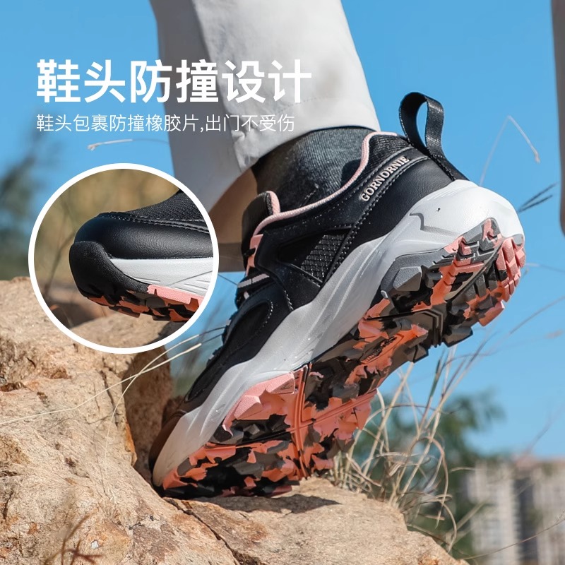 Outdoor women's mountaineering wear-resistant hiking trekking shoes, breathable, lightweight, anti-slip, leisure sports.