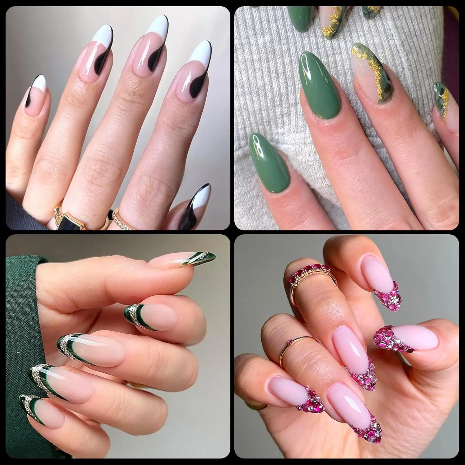 Medium 600pcs Almond Nail Tips Almond X Gel Nail Tips Clear Fake Nails Full Cover Acrylic Nails Tips for Extension Nail 250701