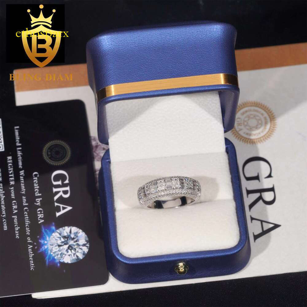 Fashion jewelry, hip-hop, chilled luxury vvs, silica sterling silver ring