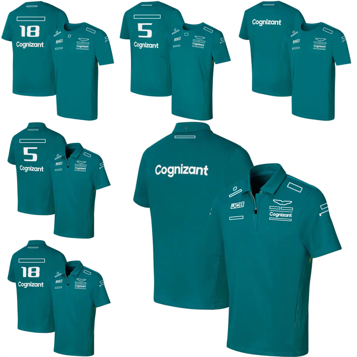 Official Mens Driver T-Shirt Formula 1 Team Racing Suit T-Shirts F1 Polo Shirt Drivers 5 and 18 Oversized T-shirts Fans Jersey free shippin