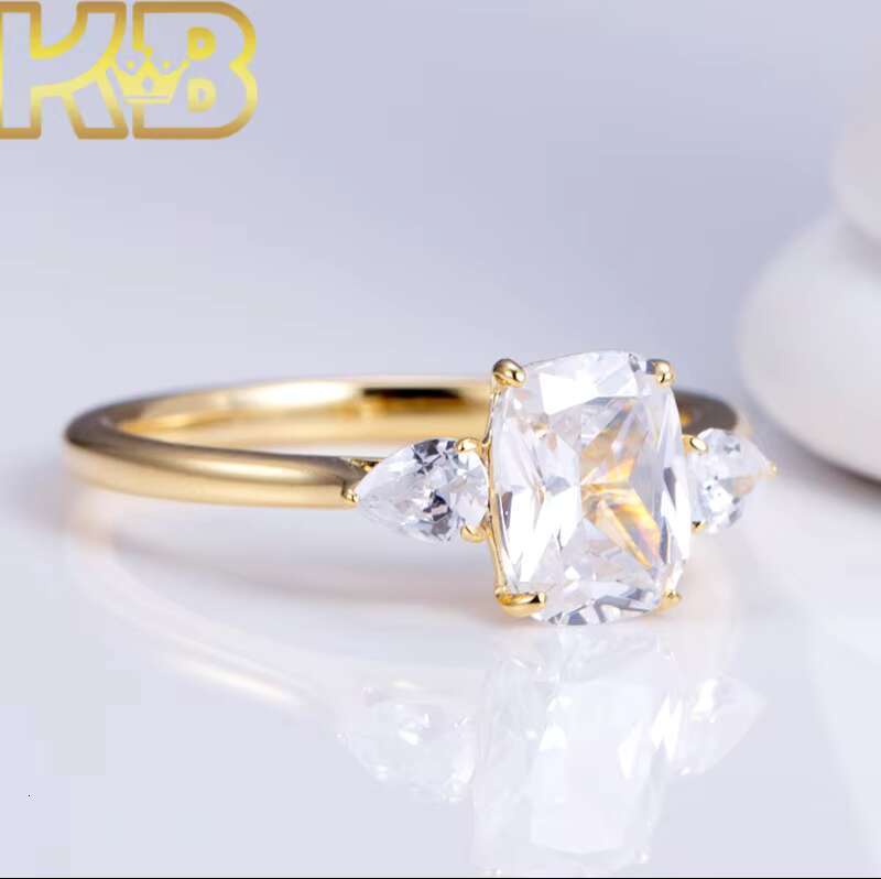 Lab Grown Diamond Vintage Style Ring 925 Silver IGI Certified Fancy Cut Solitaire Engagement Ring for Women Custom Design