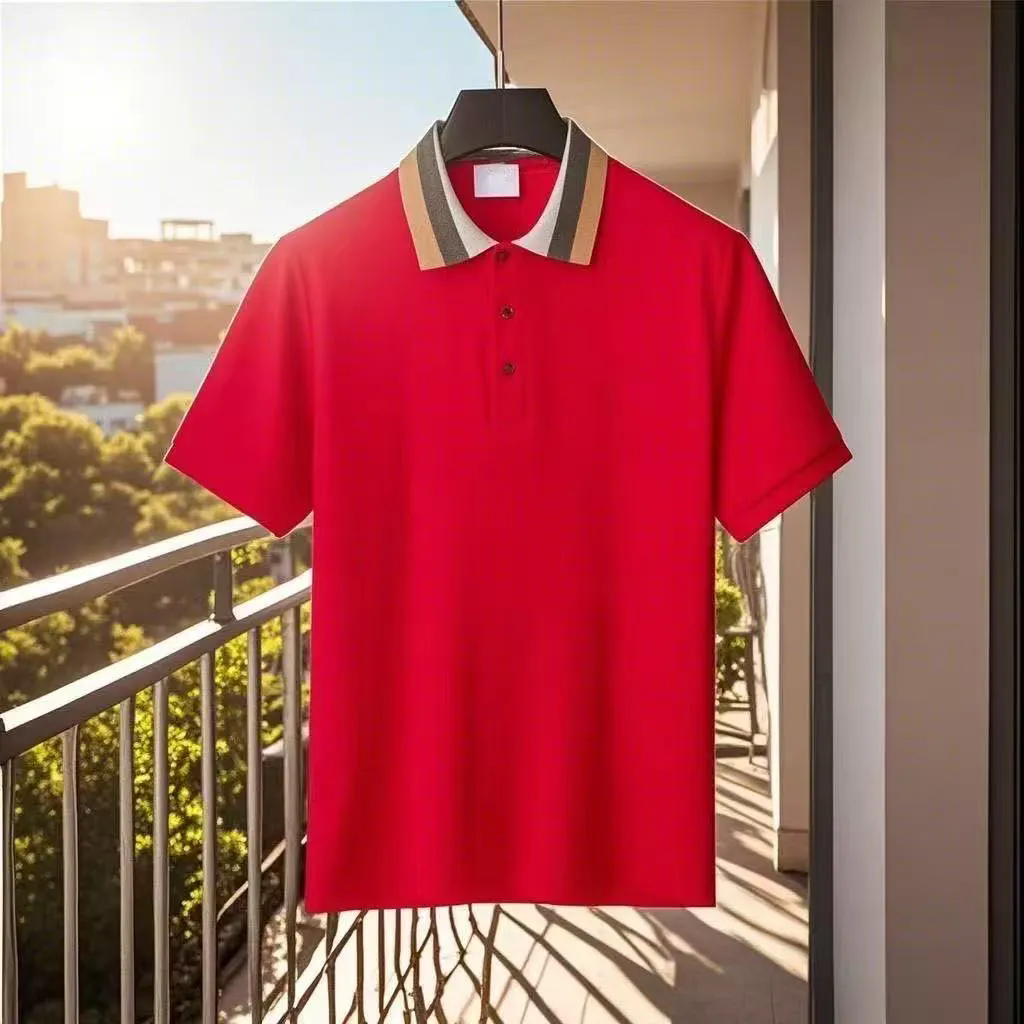 2021 Italien Marke Designer Polo Shirt Luxus T Shirts Schlange Biene Floral Stickerei Mens Polos High Street Mode Streifen Drucken Polot-Shirt #