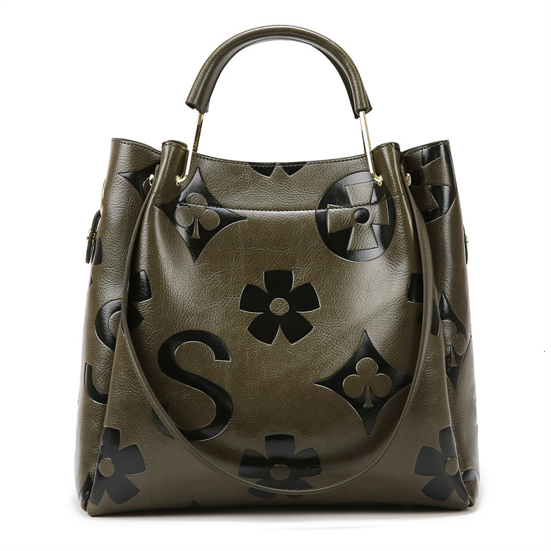 Free Shipping Designer Luxury Bucket Bag Large Capacity High-end Women's Handbag New European And American Retro Print Bag Business Travel Work C