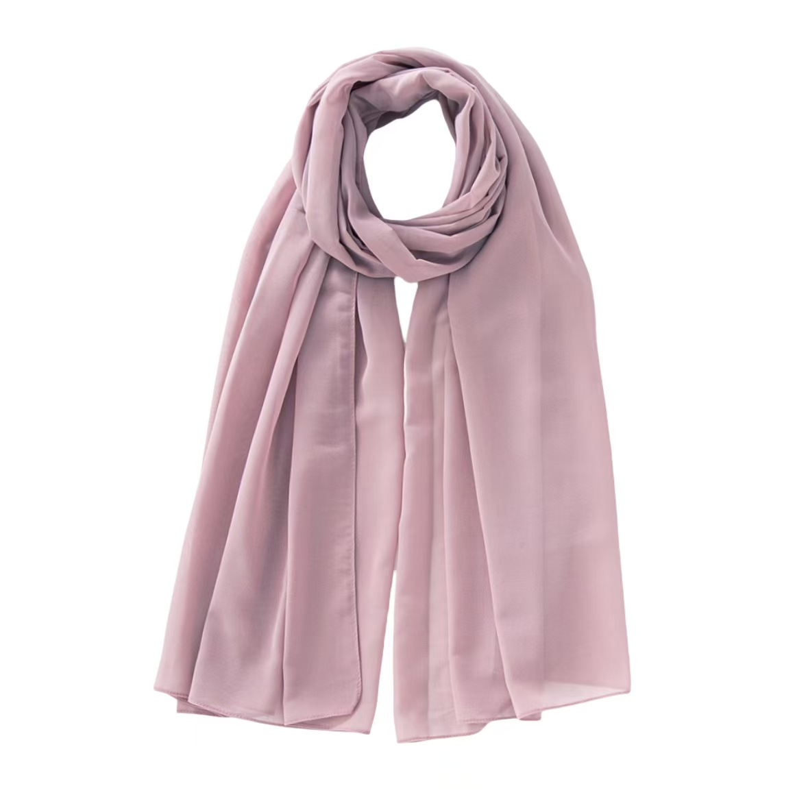 T1102 Pearl Chiffon Bubble Scarf Gauze Long Scarf Solid Color Women's Head Scarf Head Scarf