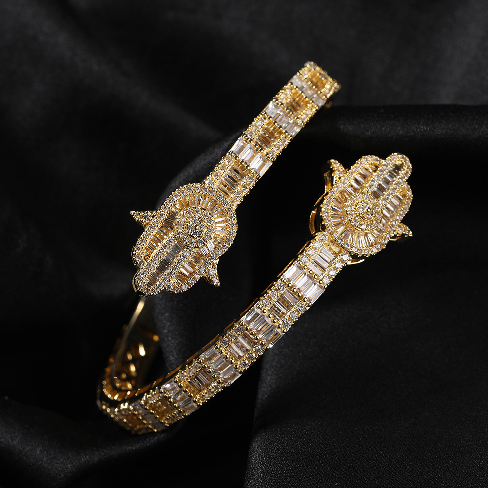 Luxury Jewelry Fatima Hand Bracelet Men Iced Out Palm Charm Hip Hop New Designer Accessory Pass the diamond tester