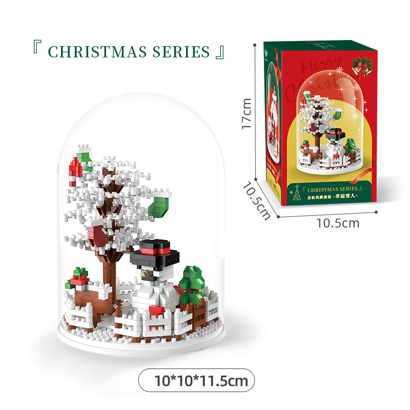 Christmas series building blocks micro-particle building block children's educational building toys Christmas children's gifts with box