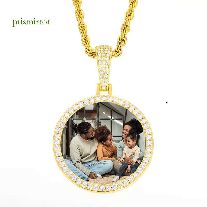 Photo carving sier pyroxene pendant necklace gold-plated or personalized men's and women's jewelry gifts