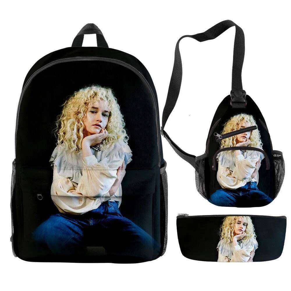 Novelty Cool Julia Garner 3D Print 3pcs/Set pupil School Bags Travel Laptop Backpack Chest Bag Pencil Case