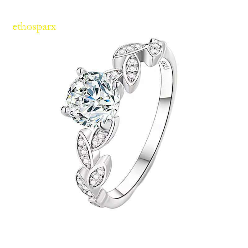 Gra Luxury 1CT Sandstone Women's Engagement Ring, Comes with Pure Silver Broken Branches and Wedding Four Claws