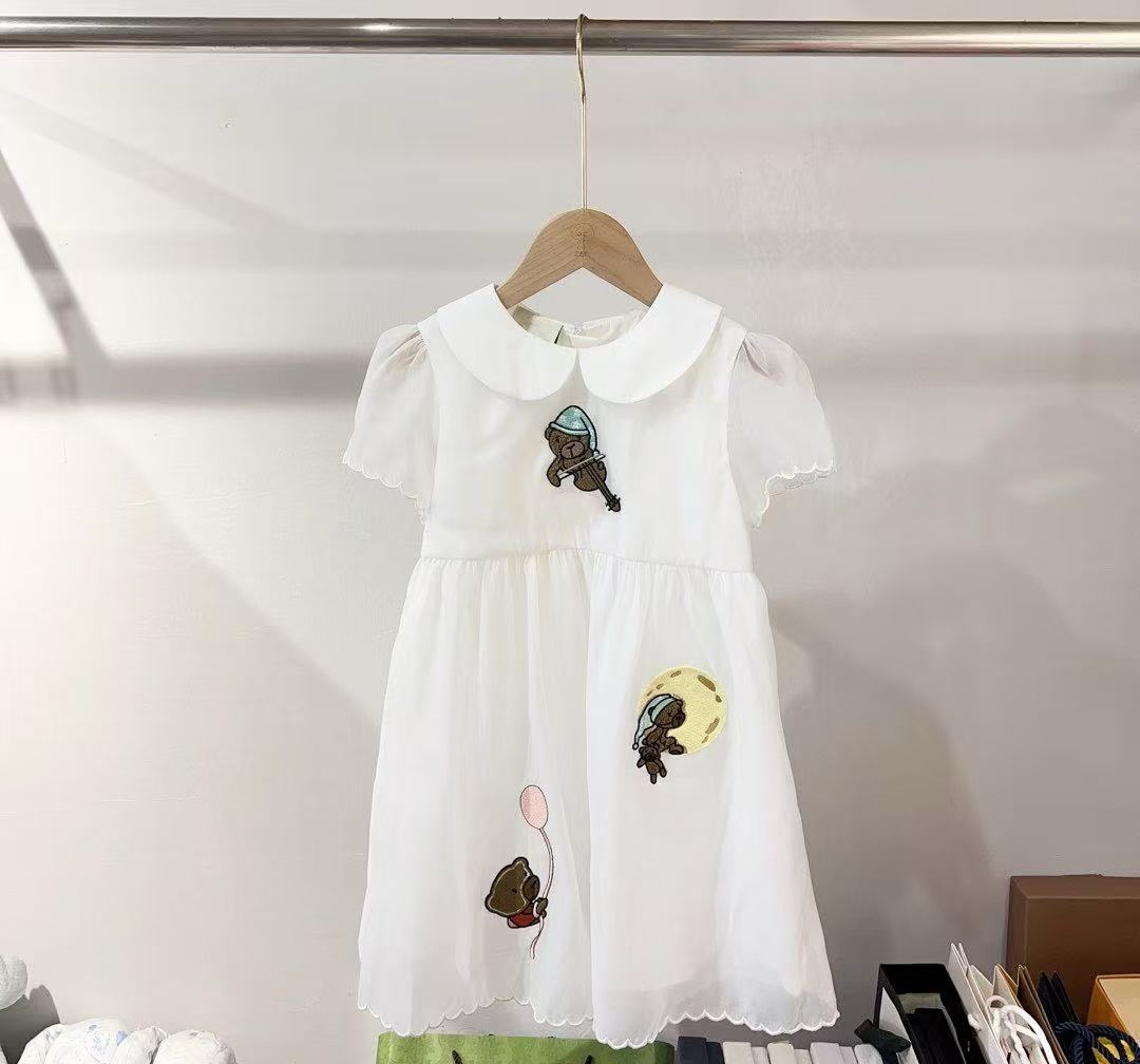 Newborn high quality Kids Designer Party Dress Summer Infant Girls Dress short sleeve Baby Girls Princess Dress Kids Party Dresses