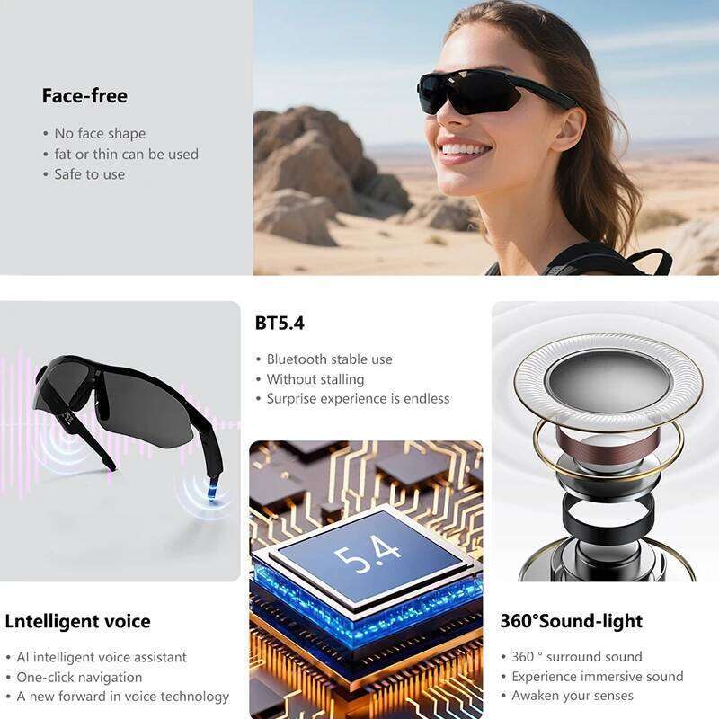 LIGE New Cycling Bluetooth Smart Glasses Audio AI Voice Assistant UV400 Protection Life Waterproof Sunglasses for Biking Running meta glasses