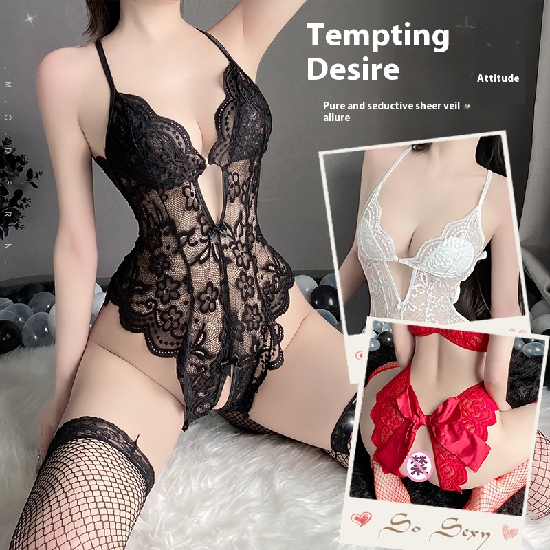 Conjoined lace lingerie - Temptation hot perspective sleepwear uniform 8230