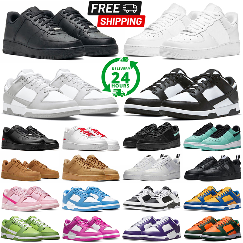free shipping one running shoes classic designer sneakers panda triple white black grey fog wheat womens mens trainers men women outdoor sports sneaker wholesale