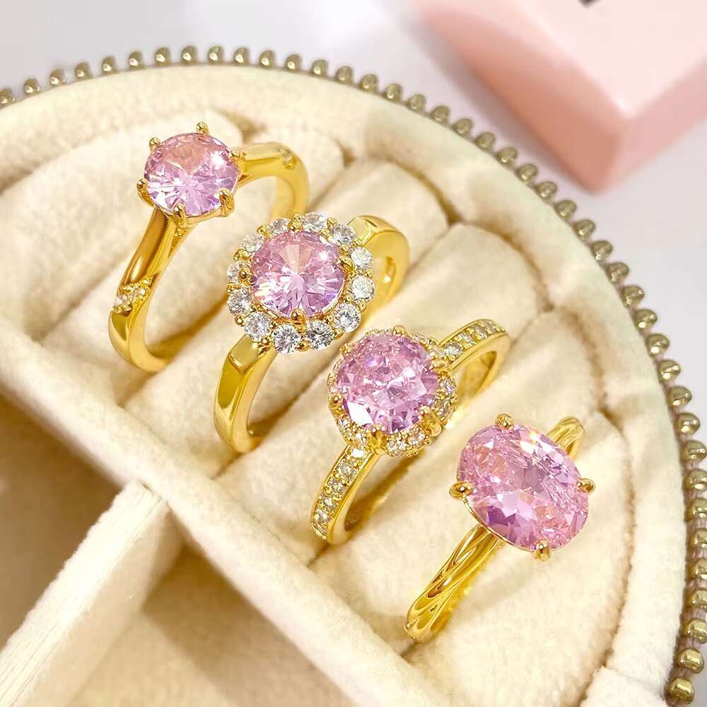 925 Sterling Silver Trendy Female Ring Classic Fashion Versatile Bow Diamond Flower Heart Zircon for Engagement Party 14K