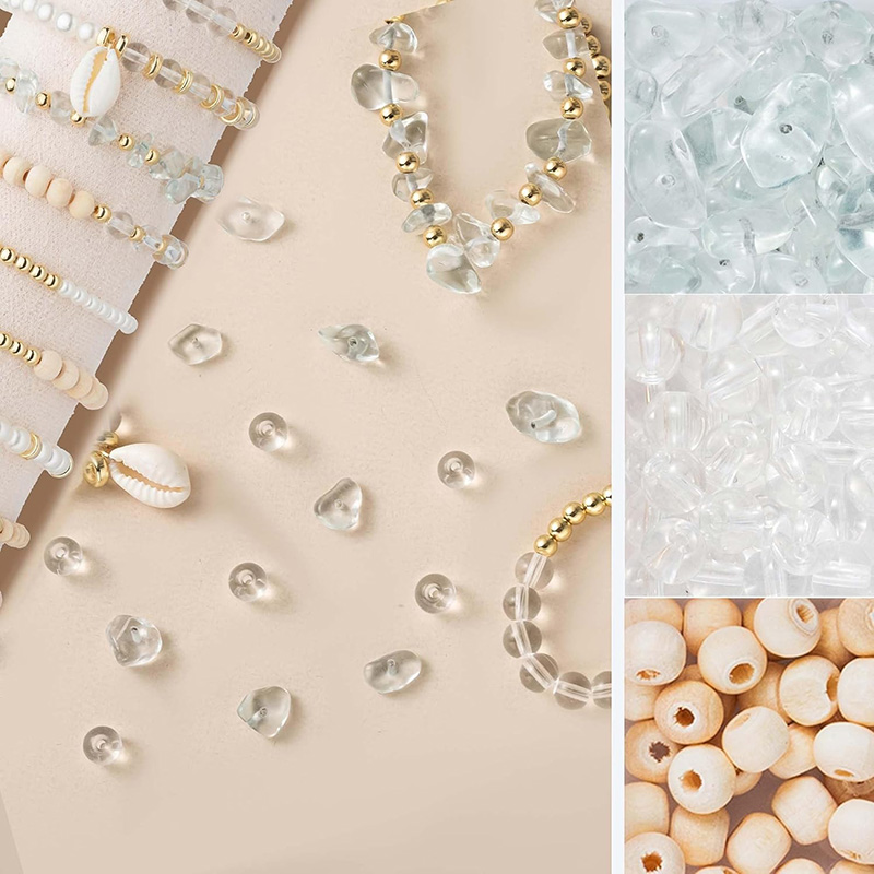 Natural Stone Beads Kit: Irregular Gemstones for Boho Bracelets & Earrings Making - Adult DIY Jewelry Craft Supplies