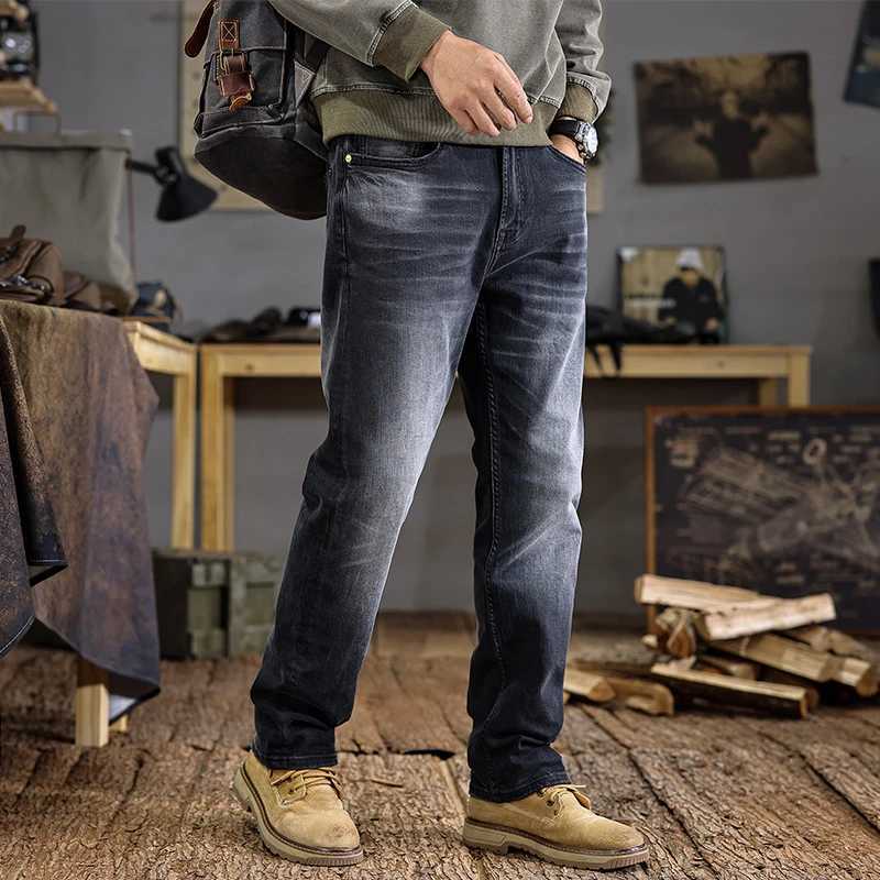 JXNH52 New American Retro Washed Old Jeans Men Tide Brand Loose Straight Casual Trousers W250701 W250701