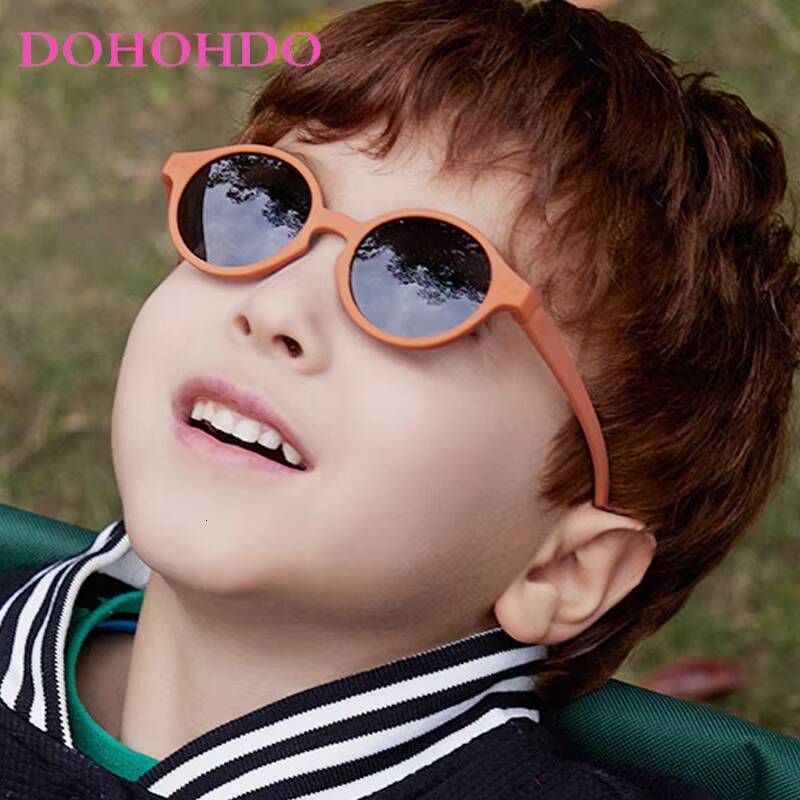 0-3 Years Kids Fashion Babys Oval Flexible UV400 Polarized Girls Boys TAC Silicone Sunglasses With Strap Neck Cord ddmyshoesvip Z260305